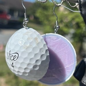 Golf ball earrings